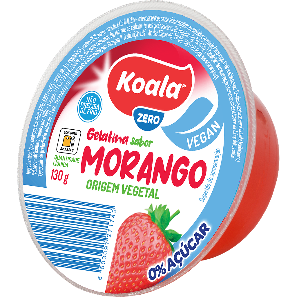 Gelatina Zero Morango Koala 24 x 130g