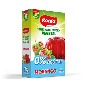 Preparado em pó para gelatina vegetal koala 0% Morango 8 x 30g