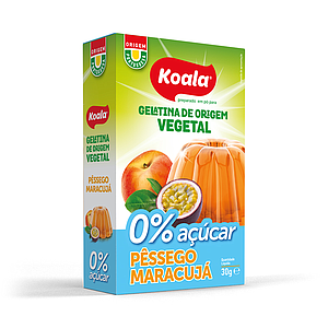 Preparado em pó para gelatina vegetal koala 0% Pêssego e Maracujá 8 x 30g