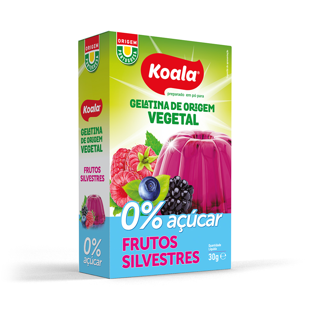 Preparado em pó para gelatina vegetal koala 0% Frutos Silvestres 8 x 30g