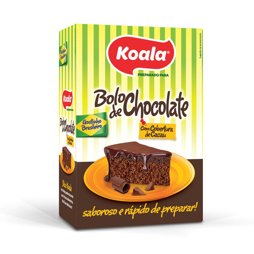 Preparado Bolo de Chocolate com cobertura de cacau Koala 6 X 475g